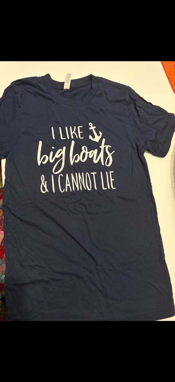 Bella+Canvas I Like Big Boats And I Cannot Lie T-Shirt Size S Blue